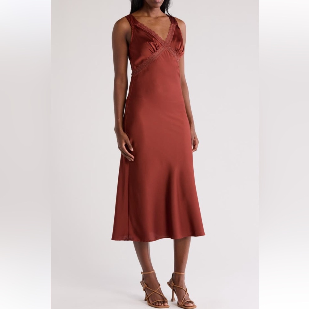 Melloday Rust Midi Dress